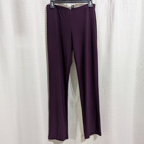 Clara Sun Woo Purple Pants Straight Legs size M Elastic Waist Pull on - Picture 1 of 8